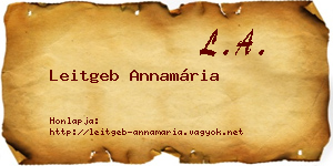 Leitgeb Annamária névjegykártya
